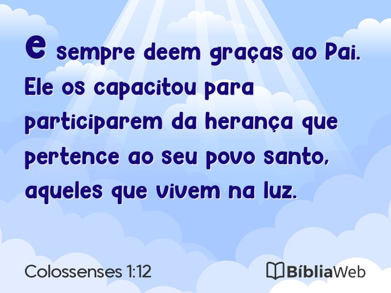 Colossenses 1:12 em imagem para compartilhar