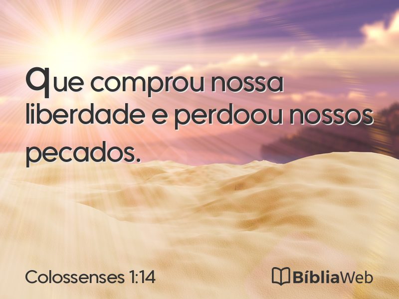 Colossenses 1:14 em imagem para compartilhar