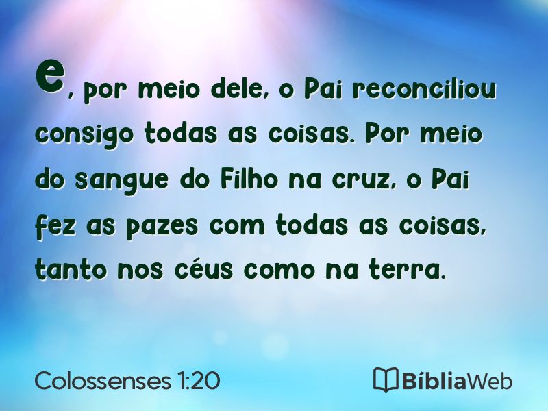 Colossenses 1:20 em imagem para compartilhar