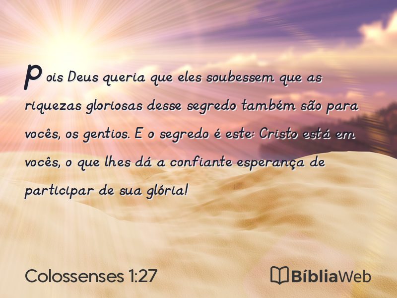 Colossenses 1:27 em imagem para compartilhar