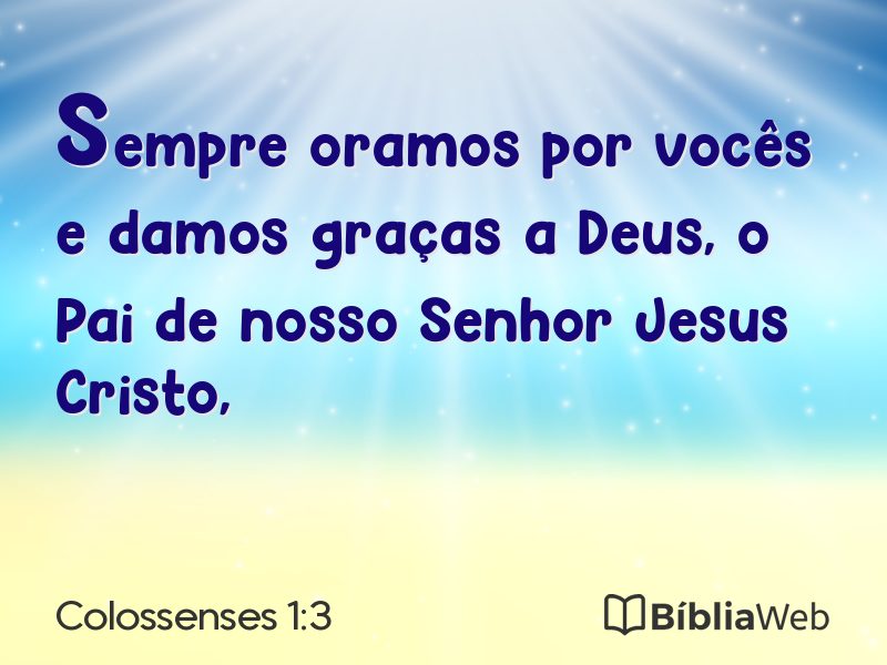 Colossenses 1:3 em imagem para compartilhar