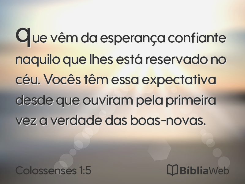 Colossenses 1:5 em imagem para compartilhar
