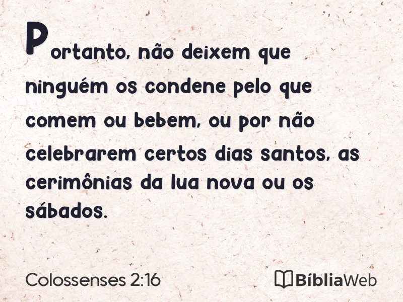 Colossenses 2:16 em imagem para compartilhar