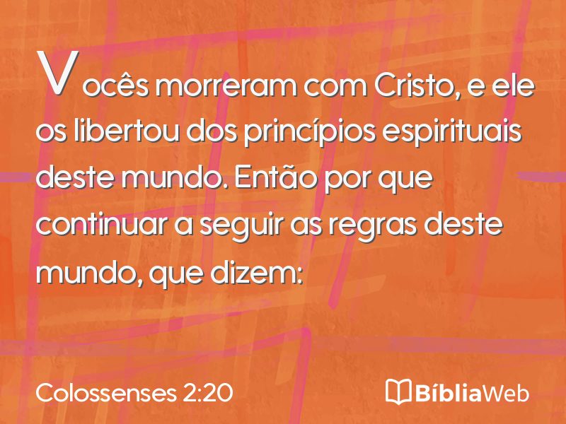 Colossenses 2:20 em imagem para compartilhar