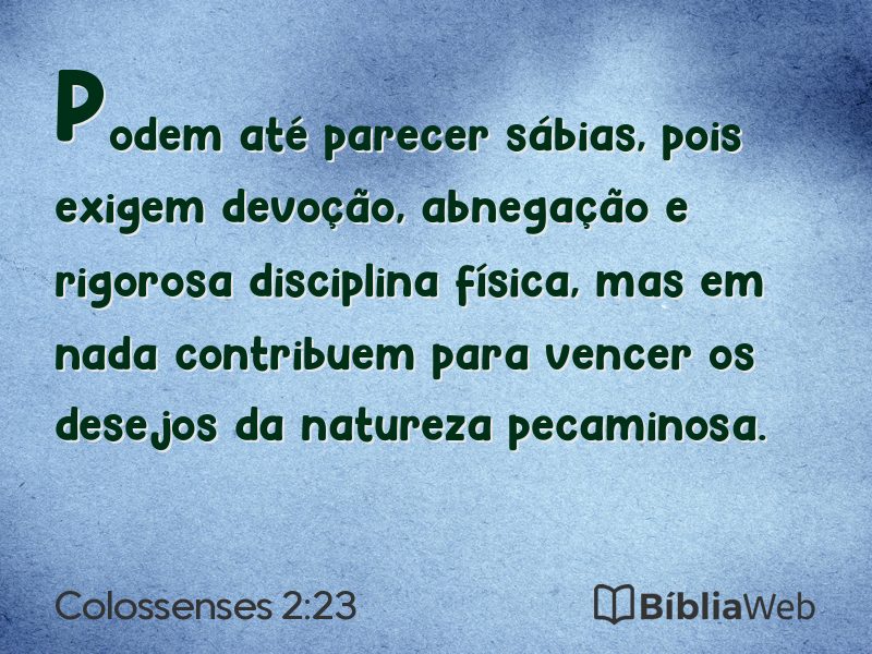 Colossenses 2:23 em imagem para compartilhar