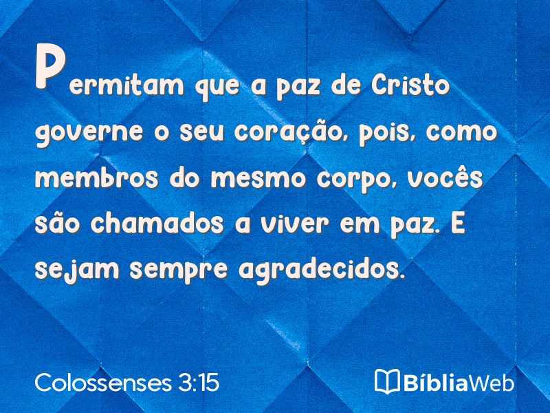 Colossenses 3:15 em imagem para compartilhar