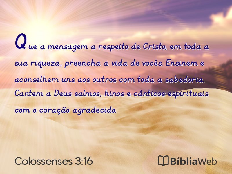 Colossenses 3:16 em imagem para compartilhar