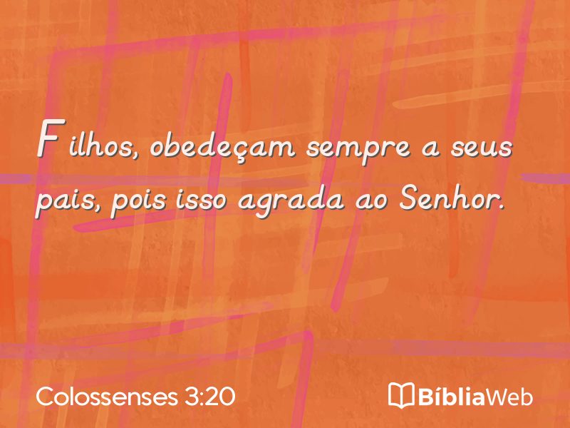 Colossenses 3:20 em imagem para compartilhar