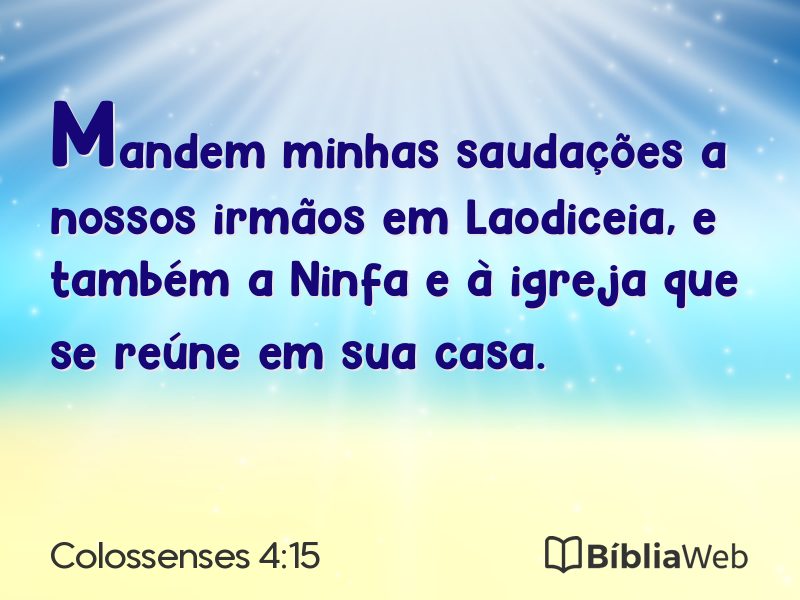 Colossenses 4:15 em imagem para compartilhar