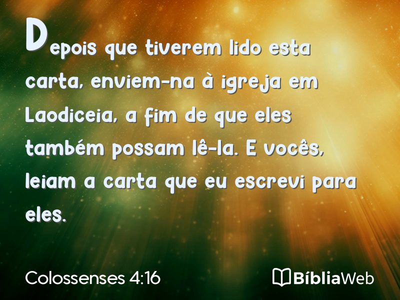 Colossenses 4:16 em imagem para compartilhar