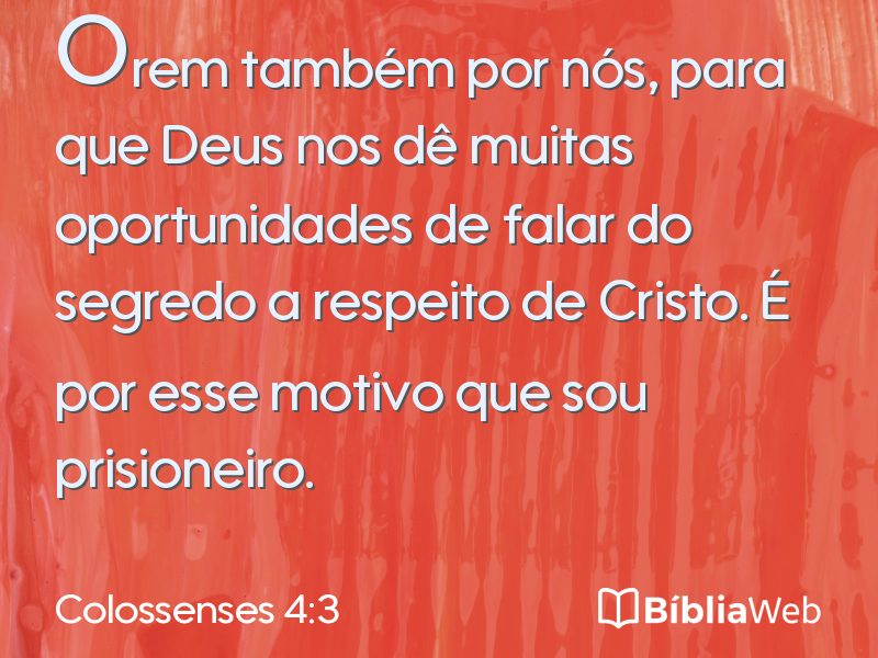 Colossenses 4:3 em imagem para compartilhar