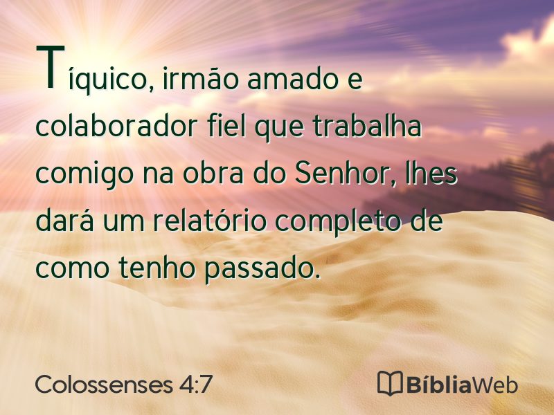 Colossenses 4:7 em imagem para compartilhar