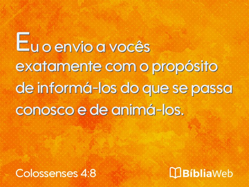 Colossenses 4:8 em imagem para compartilhar