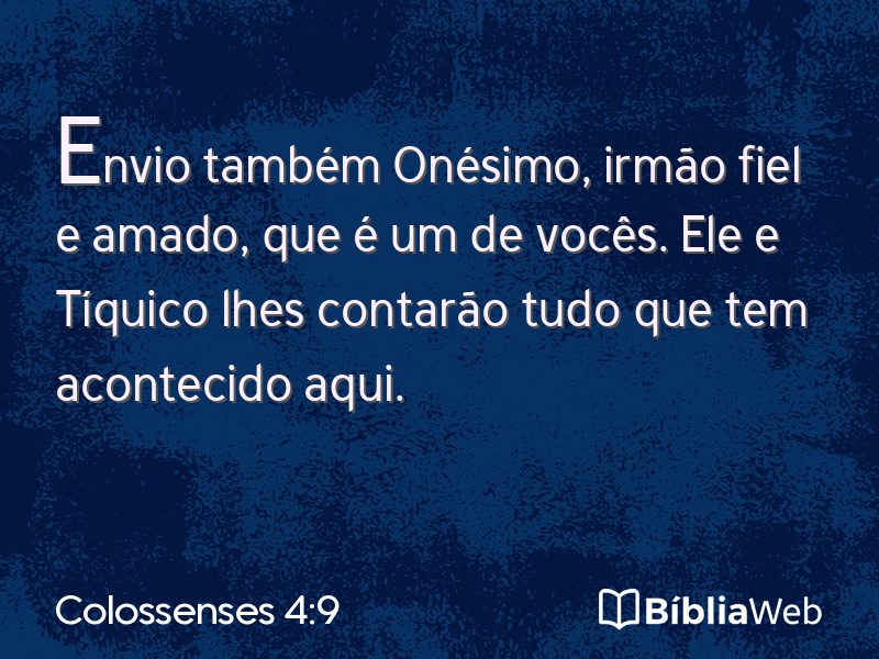 Colossenses 4:9 em imagem para compartilhar