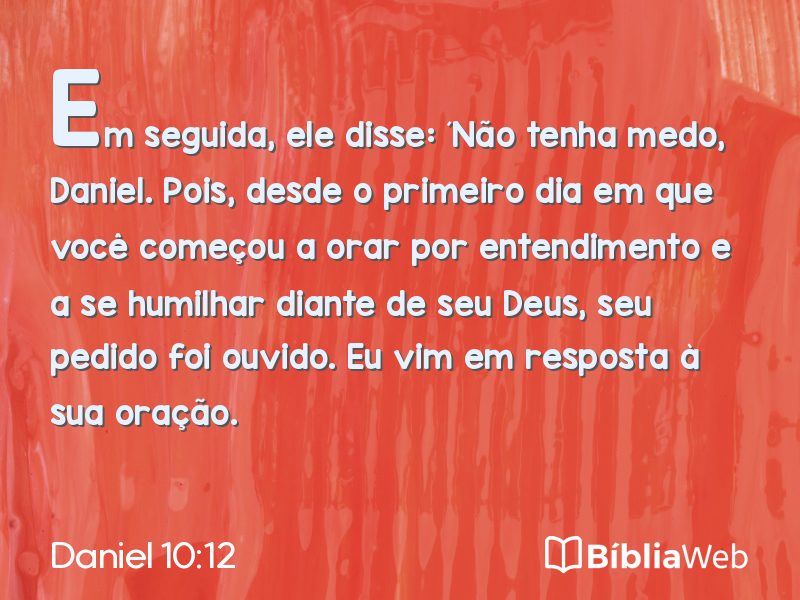 Daniel 10:12 em imagem para compartilhar