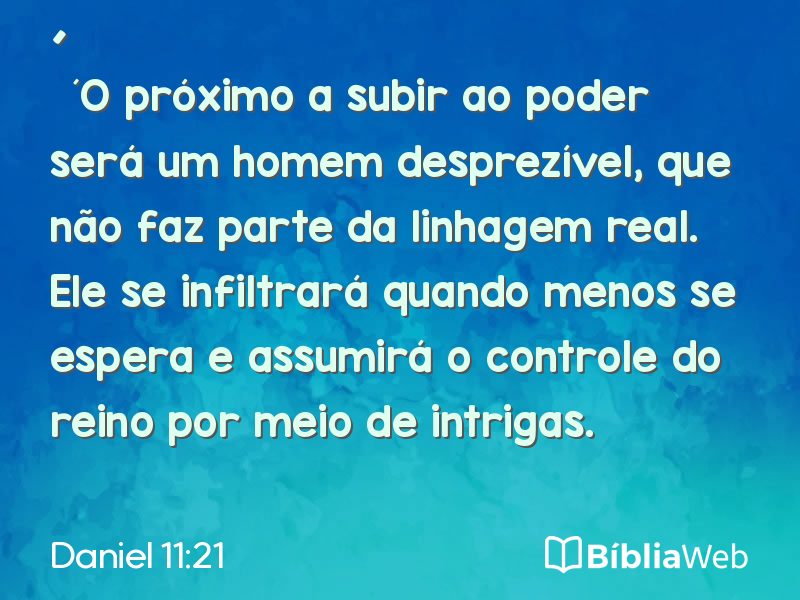 Daniel 11:21 em imagem para compartilhar