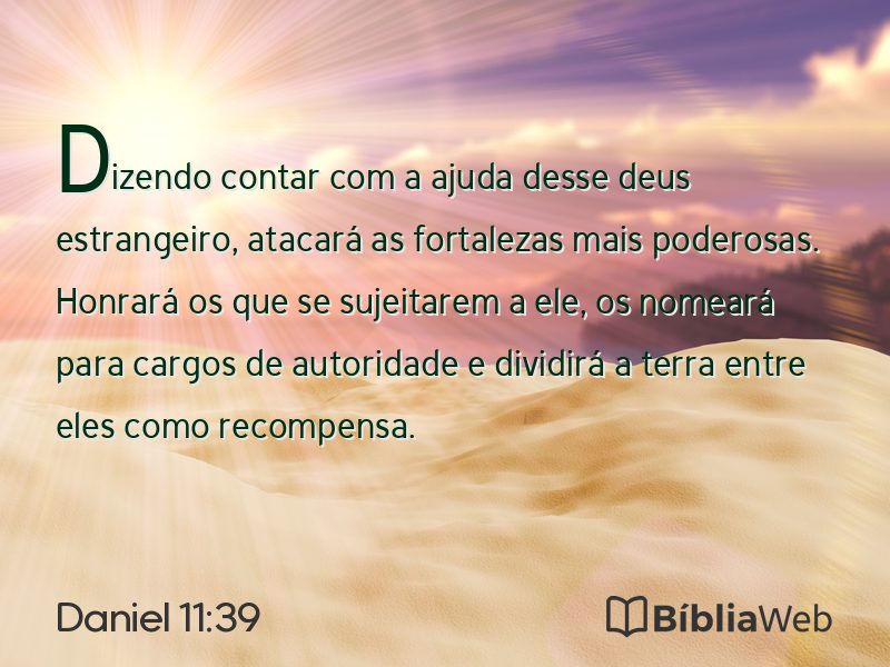 Daniel 11:39 em imagem para compartilhar