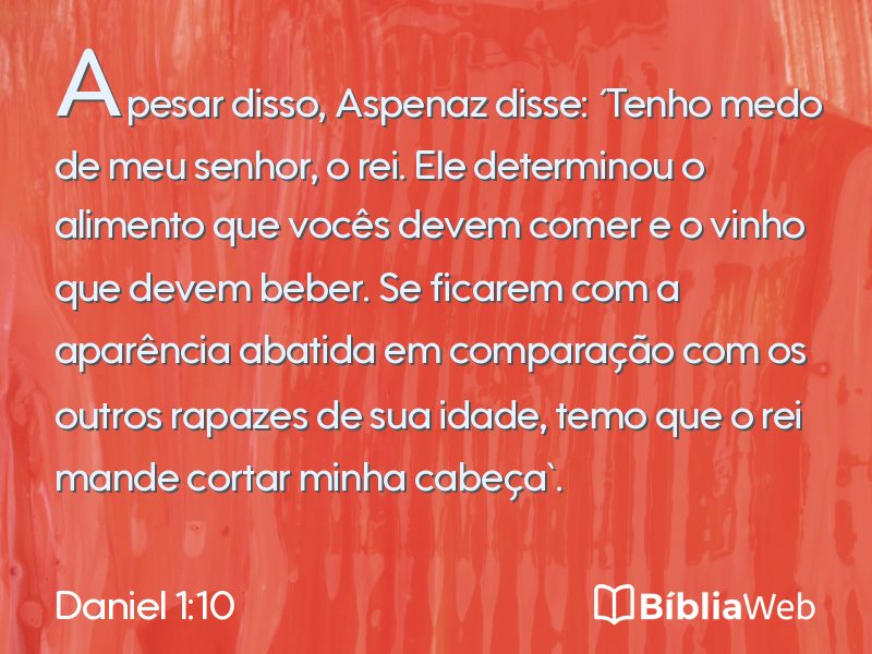 Daniel 1:10 em imagem para compartilhar