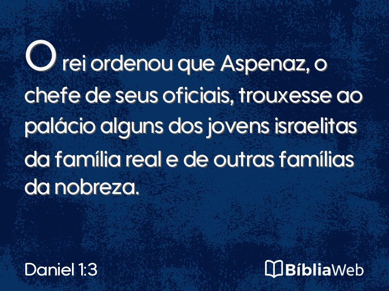 Daniel 1:3 em imagem para compartilhar