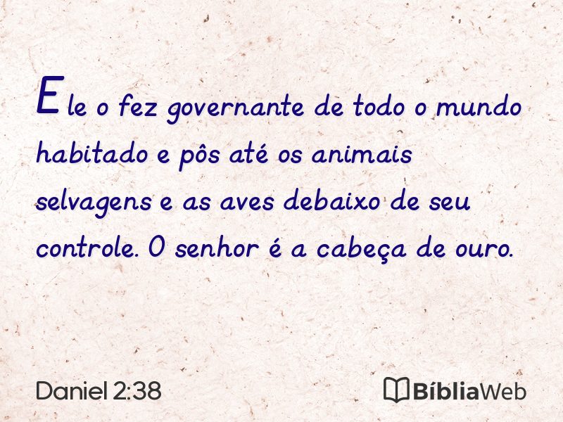 Daniel 2:38 em imagem para compartilhar