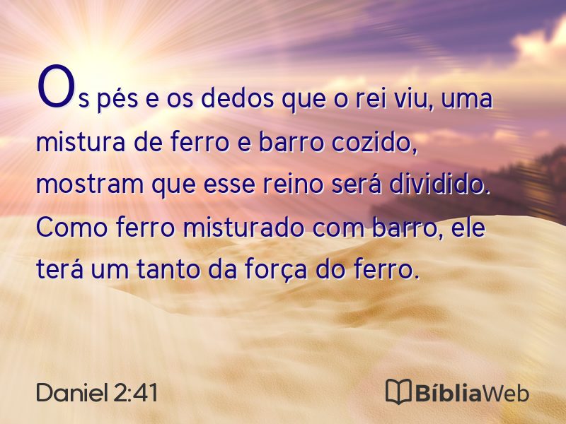 Daniel 2:41 em imagem para compartilhar