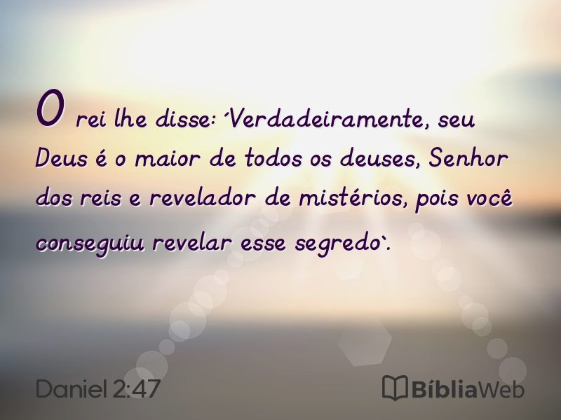 Daniel 2:47 em imagem para compartilhar