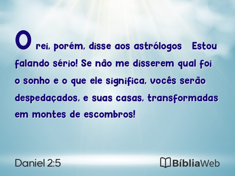 Daniel 2:5 em imagem para compartilhar