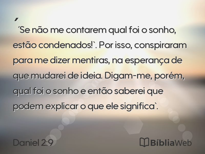 Daniel 2:9 em imagem para compartilhar