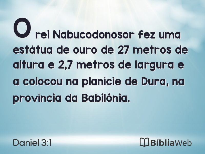 Daniel 3:1 em imagem para compartilhar