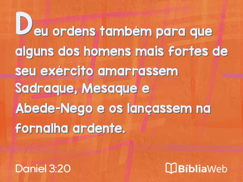 Daniel 3:20 em imagem para compartilhar