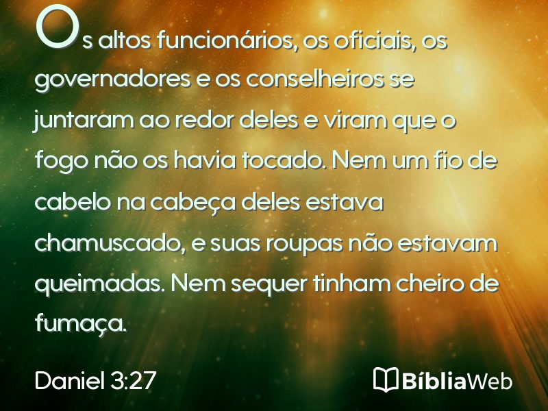 Daniel 3:27 em imagem para compartilhar