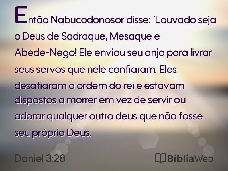 Daniel 3:28 em imagem para compartilhar