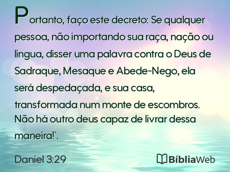 Daniel 3:29 em imagem para compartilhar