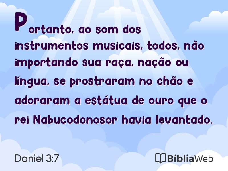 Daniel 3:7 em imagem para compartilhar