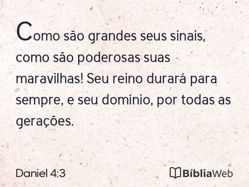 Daniel 4:3 em imagem para compartilhar