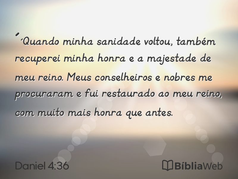 Daniel 4:36 em imagem para compartilhar