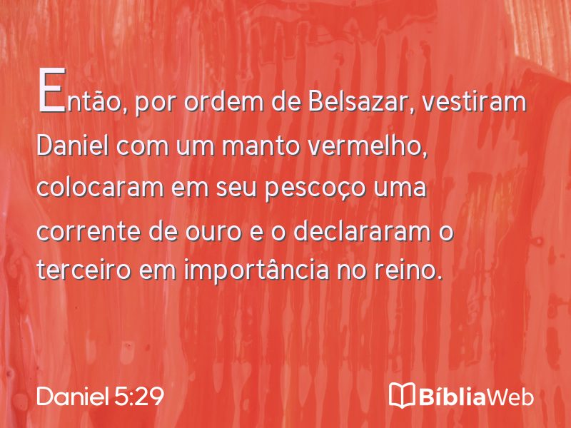 Daniel 5:29 em imagem para compartilhar