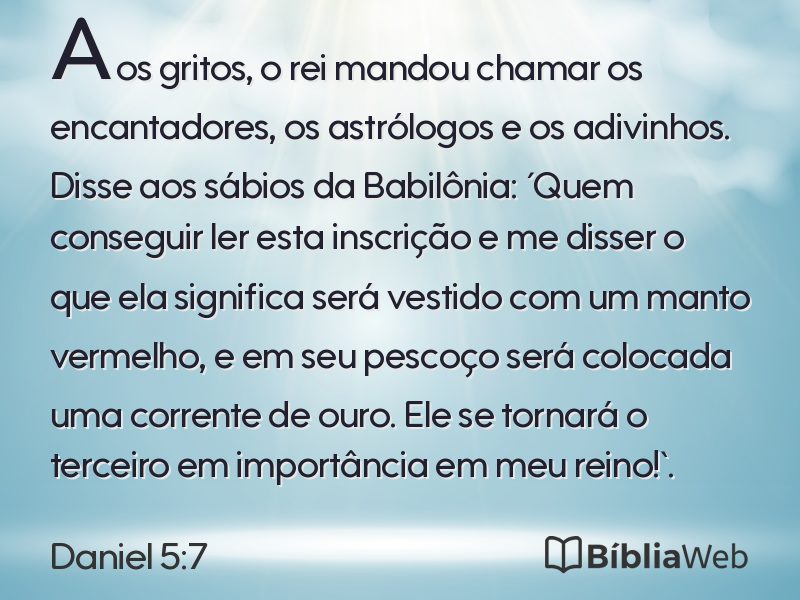 Daniel 5:7 em imagem para compartilhar