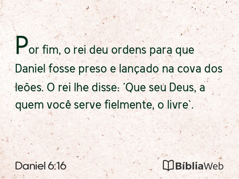 Daniel 6:16 em imagem para compartilhar