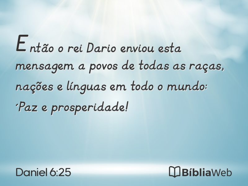Daniel 6:25 em imagem para compartilhar