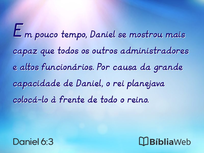 Daniel 6:3 em imagem para compartilhar
