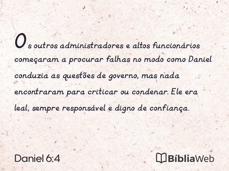 Daniel 6:4 em imagem para compartilhar