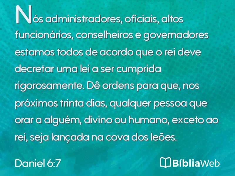 Daniel 6:7 em imagem para compartilhar