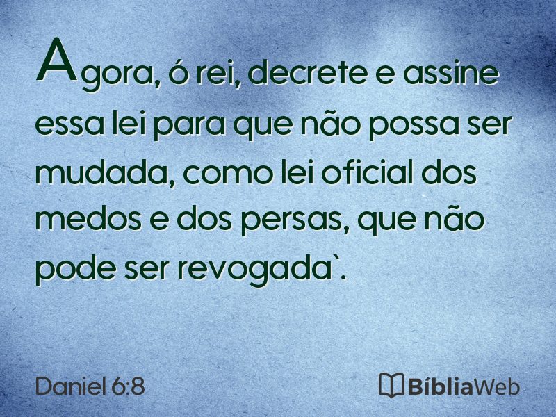 Daniel 6:8 em imagem para compartilhar