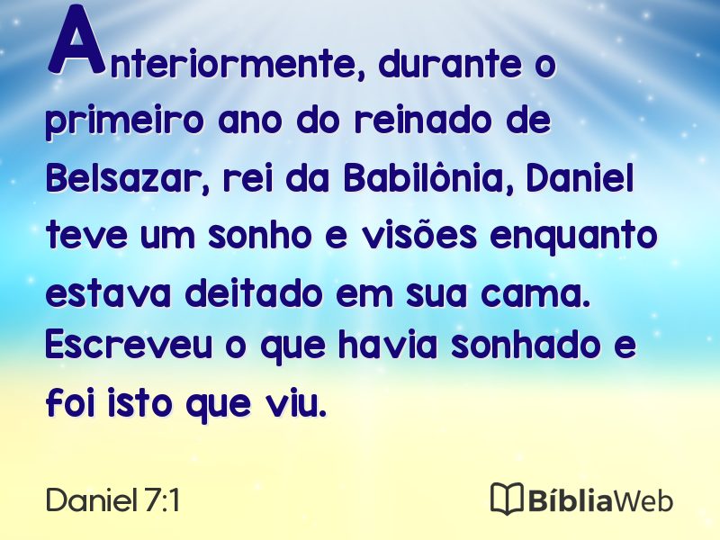 Daniel 7:1 em imagem para compartilhar