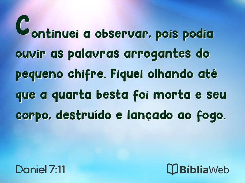 Daniel 7:11 em imagem para compartilhar