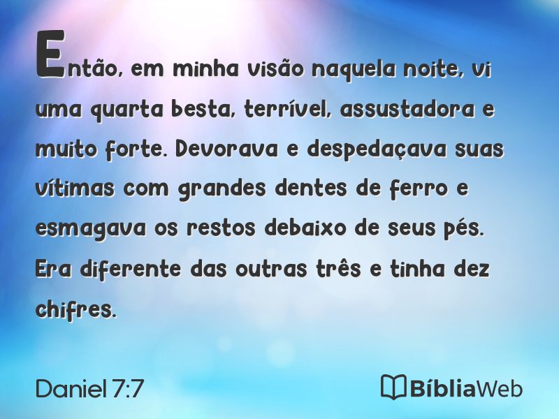 Daniel 7:7 em imagem para compartilhar