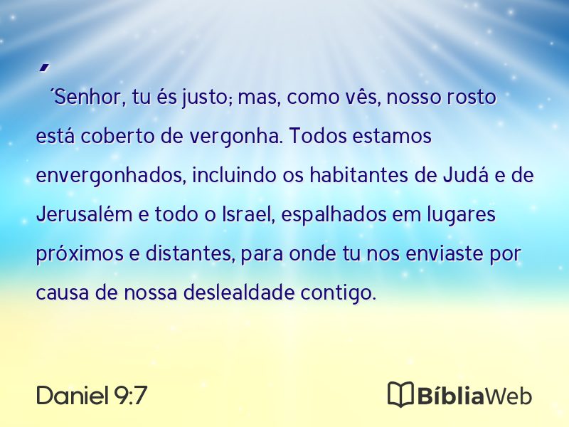 Daniel 9:7 em imagem para compartilhar