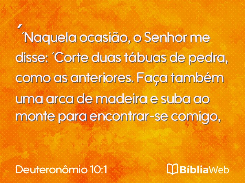 Deuteronômio 10:1 em imagem para compartilhar