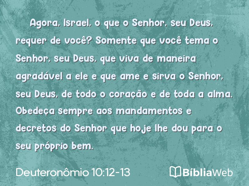 Deuteronômio 10:12-13 em imagem para compartilhar